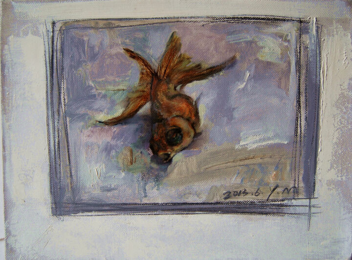 Painting titled "Goldfish" by Ming Yuan, Original Artwork, Objects