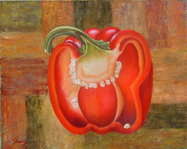 Painting titled "Still Life. Peper." by Netta Yudkevich, Original Artwork