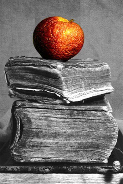 Photography titled "Old Books with Oran…" by Netta Yudkevich, Original Artwork