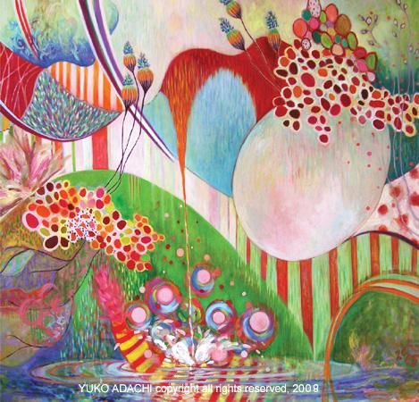 Painting titled "Dance in the bloom" by Yuko Adachi Super Fine Artist, Original Art, Oil