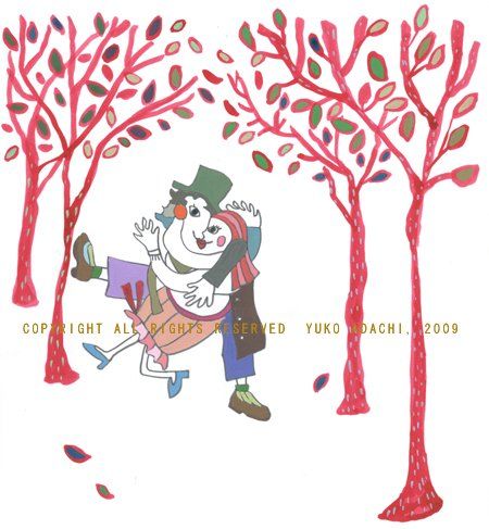 Painting titled "Love in Autumn" by Yuko Adachi Super Fine Artist, Original Art,