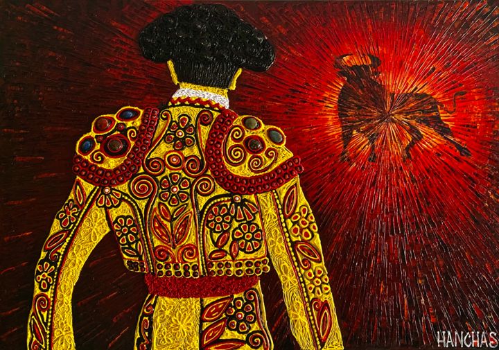 Картина под названием "Before the Fight" - Yul Hanchas, Подлинное произведение искусства, Акрил Установлен на Деревянная рам…