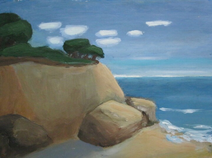 Painting titled "Shore / Берег" by Yulia Bors, Original Artwork, Oil