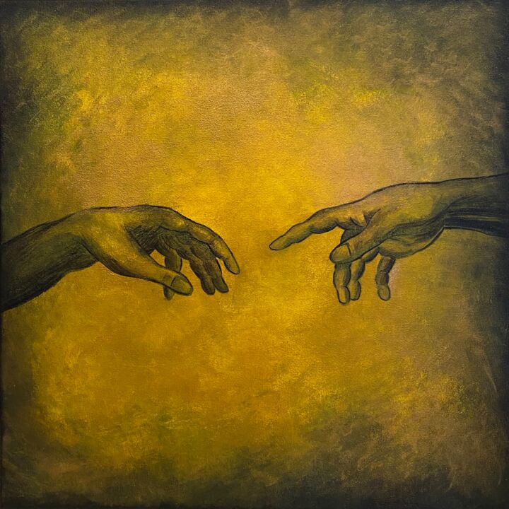 Malerei mit dem Titel "Hands" von Yulia Urbanska, Original-Kunstwerk, Acryl