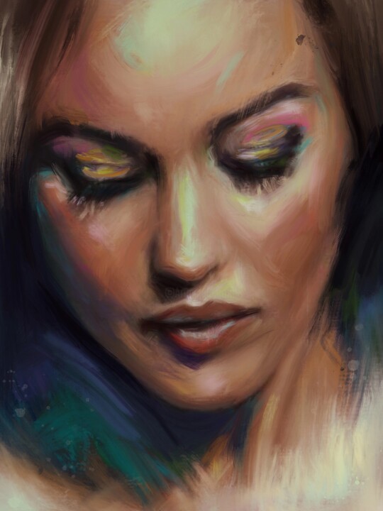 Digital Arts titled "Monika" by Yulia Varlamova, Original Artwork, Digital Painting