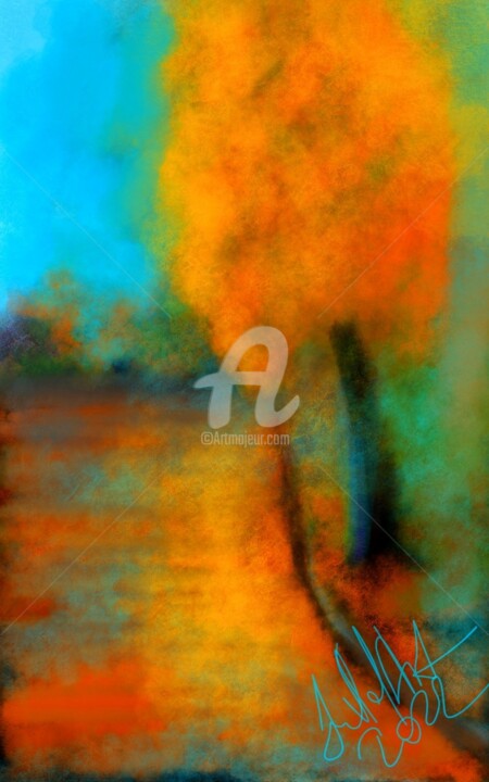 Arts numériques intitulée ""Золотое дерево"" par Yulia Velychko (JulVelArt), Œuvre d'art originale, Peinture numérique