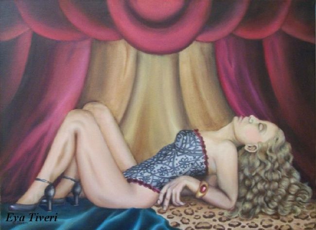 Painting titled "Danseuse rouge" by Eva Tiveri, Original Artwork