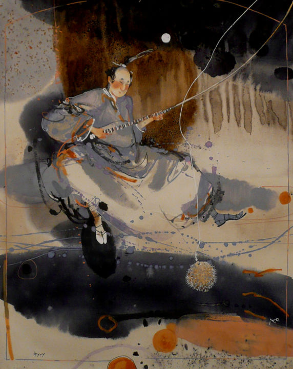 Painting titled "Fugu" by Yulia Luchkina, Original Artwork, Oil