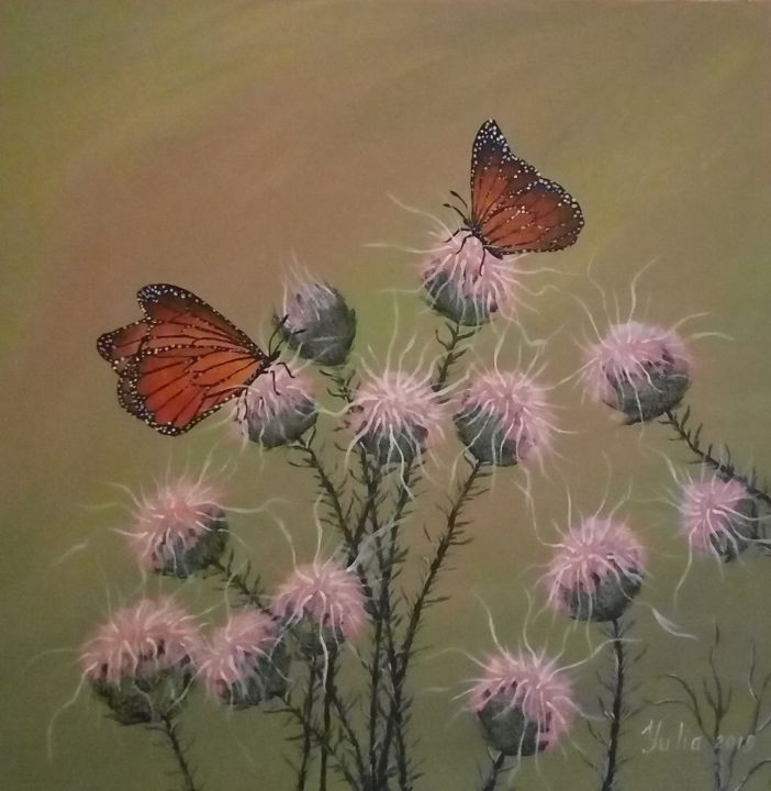 Painting titled "Butterfly" by Emilia, Original Artwork, Acrylic