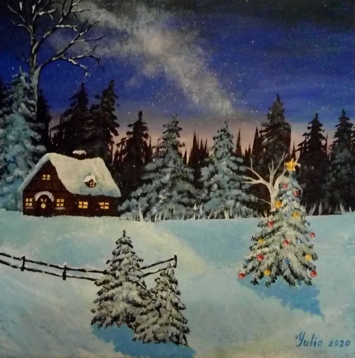 Painting titled "Happy New Year" by Emilia, Original Artwork, Acrylic