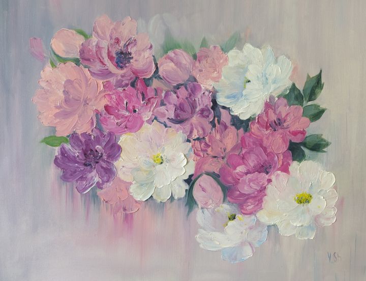 Painting titled "tenderness of color…" by Yulia Sheverova, Original Art, Oil