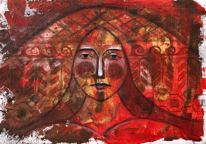 Painting titled ""Symbol of beauty"…" by Yuliia Chaika, Original Artwork, Acrylic