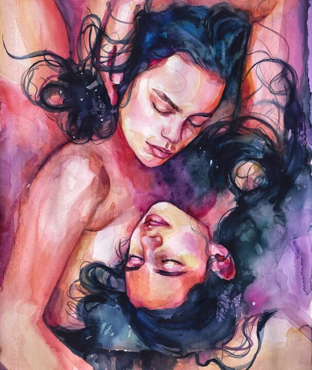 Painting titled "“Harmony ” Watercol…" by Yuliia Fomina, Original Artwork, Watercolor