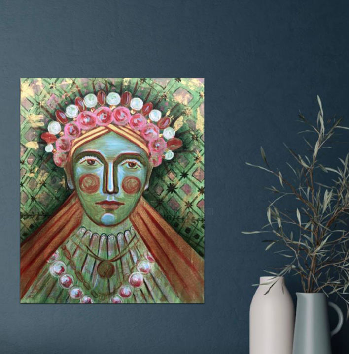 Картина под названием ""Ukrainian image" a…" - Yuliia Chaika, Подлинное произведение искусства, Акрил