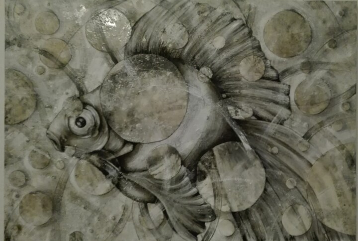 Peinture intitulée "Aquatile" par Yulik'Art, Œuvre d'art originale, Acrylique