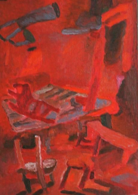 Malerei mit dem Titel "Free Interior" von Yuliy Takov, Original-Kunstwerk, Öl