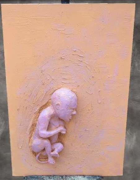 Sculpture titled "REBORN" by Yuliya Belan, Original Artwork, Cement