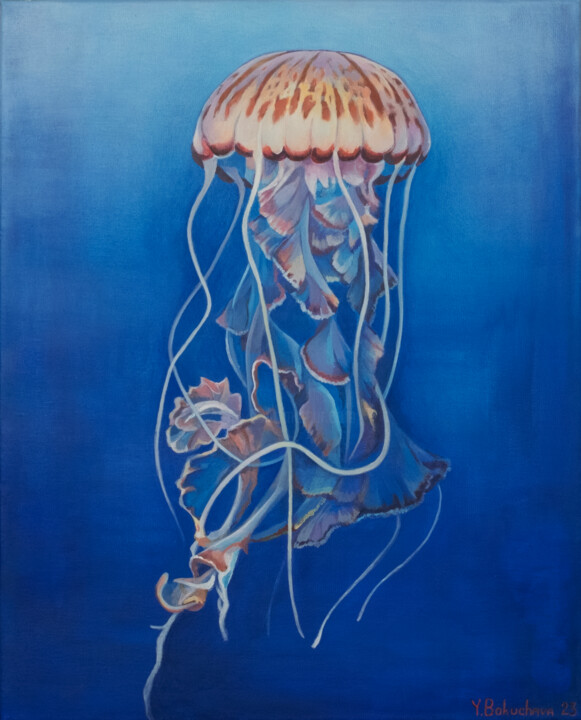 Peinture intitulée "Jellyfish" par Yuliya Bokuchava, Œuvre d'art originale, Acrylique