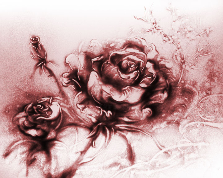 Painting titled "red rose.jpg" by Yulia Mikushina, Original Artwork