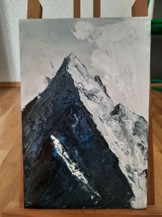 Painting titled "Mountain" by Yuliya Shevchuck, Original Artwork, Oil