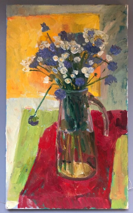 Painting titled "Bouquet of summer f…" by Yulya Baraeva, Original Artwork, Oil