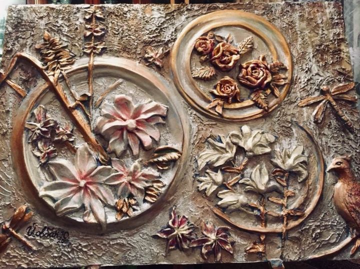 Sculpture titled "цветочная композиция" by Julia Jovbak, Original Art,
