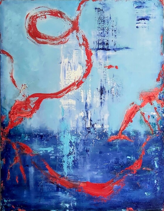 Peinture intitulée "Poseidon" par Julia Tokar (Jt), Œuvre d'art originale, Huile