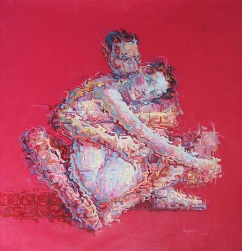 Peinture intitulée "Fragile relationshi…" par Yun Fei Liu, Œuvre d'art originale