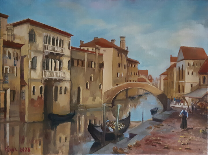 Pintura titulada "Старая Венеция" por Yunna V`Yun, Obra de arte original, Oleo