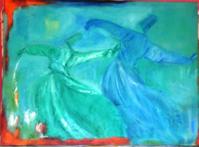 Painting titled "turquoise" by Yurdagül Işıl, Original Artwork, Other