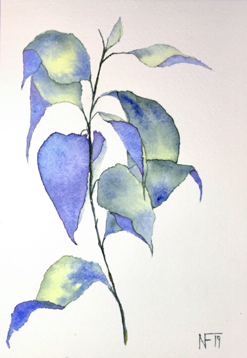 Painting titled "yellow3" by Yūrei, Original Artwork, Watercolor