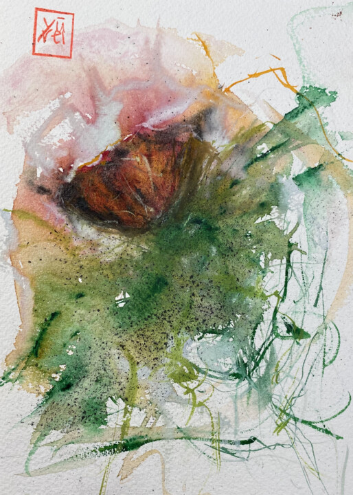 Pittura intitolato "Abstract bouquet 2" da Yūrei, Opera d'arte originale, Acquarello
