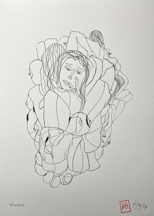 Dibujo titulada "Women" por Yūrei, Obra de arte original, Tinta