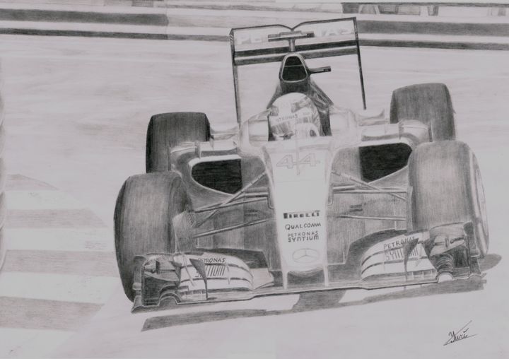 Painting titled "Lewis Hamilton" by Yuri Sadchickov, Original Artwork, Other