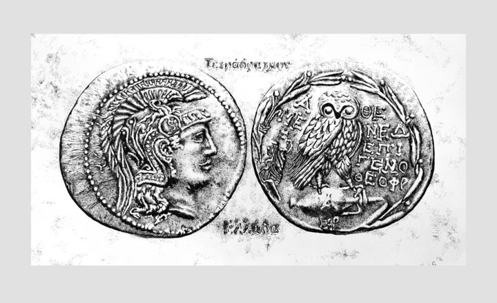 Desenho intitulada "Silver of Greece" por Yuri Uvarov, Obras de arte originais, Canetac de aerossol