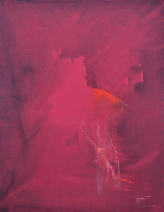 Painting titled "Deep Red" by Yuri Pysar, Original Art, Oil