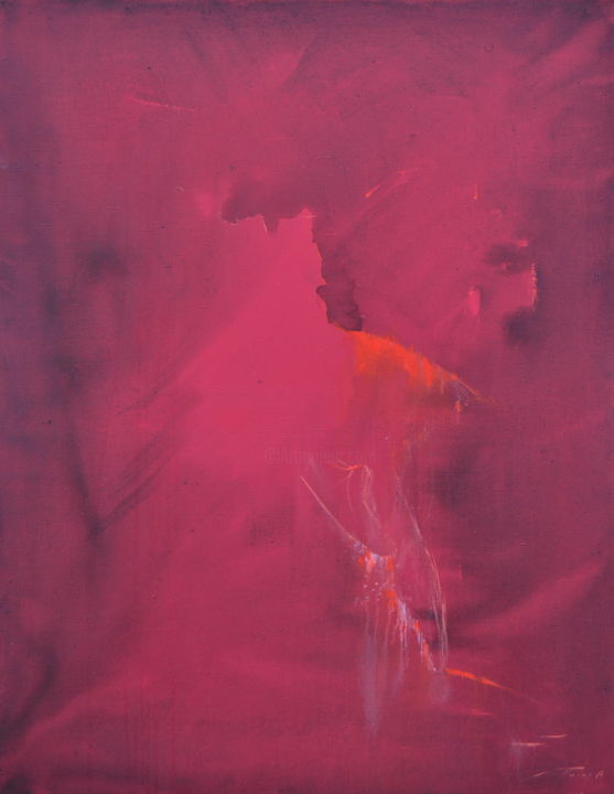 Malerei mit dem Titel "Deep Red" von Yuri Pysar, Original-Kunstwerk, Öl