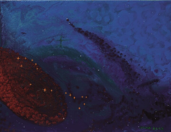 Картина под названием "Скорпион - знак Зод…" - Yuriy Borodavkin, Подлинное произведение искусства, Масло Установлен на Дерев…