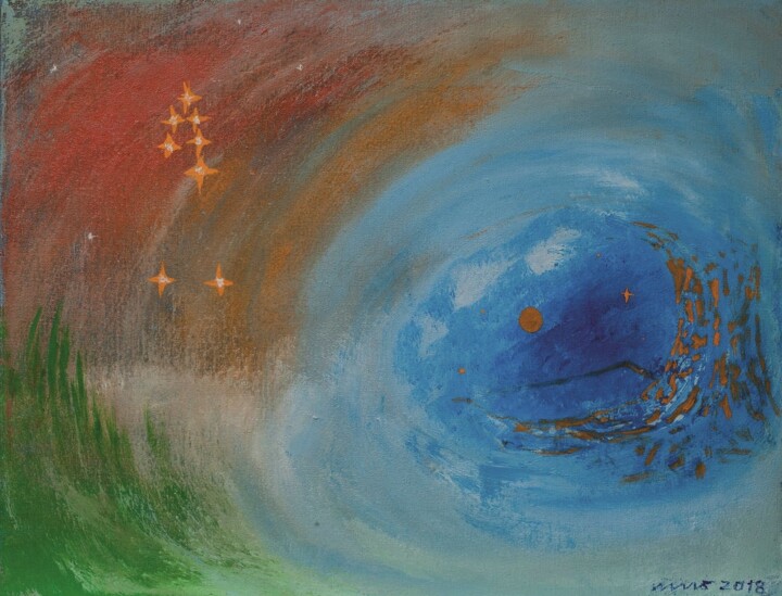 Картина под названием "Телец - знак Зодиака" - Yuriy Borodavkin, Подлинное произведение искусства, Масло Установлен на Дерев…