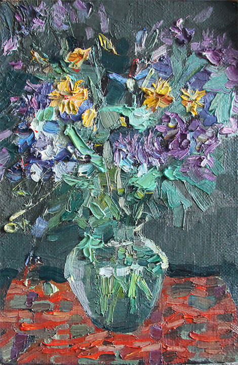 Pittura intitolato "Summer bouquet" da Yuriy Karnaukhov (Gyuriykar8), Opera d'arte originale, Olio