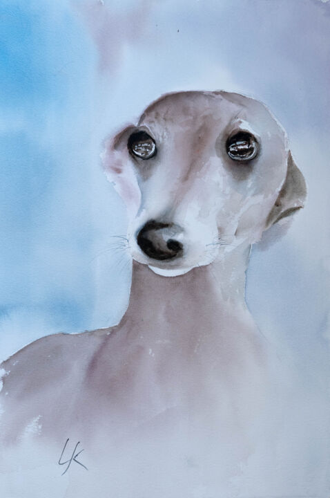 Painting titled "***Sammy***" by Yuriy Kraft, Original Artwork, Watercolor