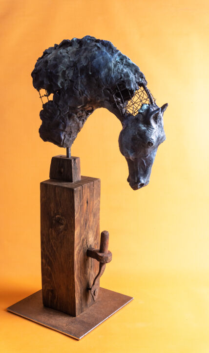 Sculpture titled "***THUNDER***" by Yuriy Kraft, Original Artwork, Clay