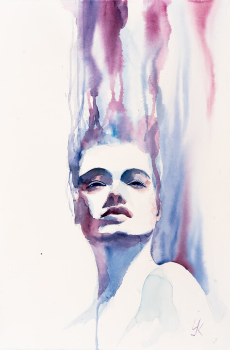 Pintura intitulada "***Dare to Dream***" por Yuriy Kraft, Obras de arte originais, Aquarela