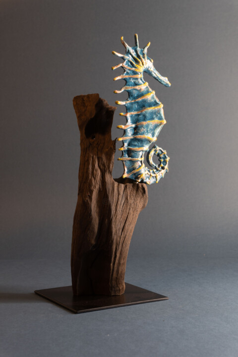 Sculpture titled ""Guardian of the Ab…" by Yuriy Kraft, Original Artwork, Polymer clay