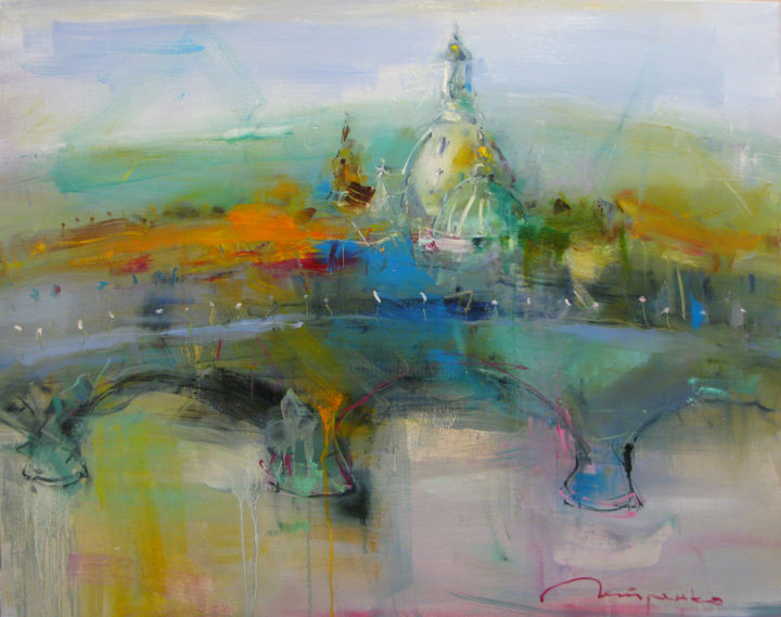 Painting titled "Pont.jpg" by Yuriy Petrenko, Original Artwork, Oil