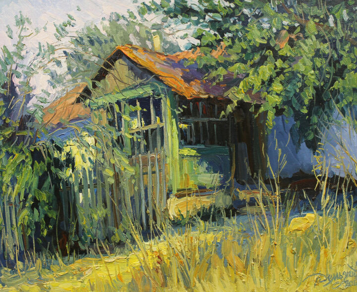 Painting titled "Veranda" by Yuriy Demiyanov, Original Artwork, Oil