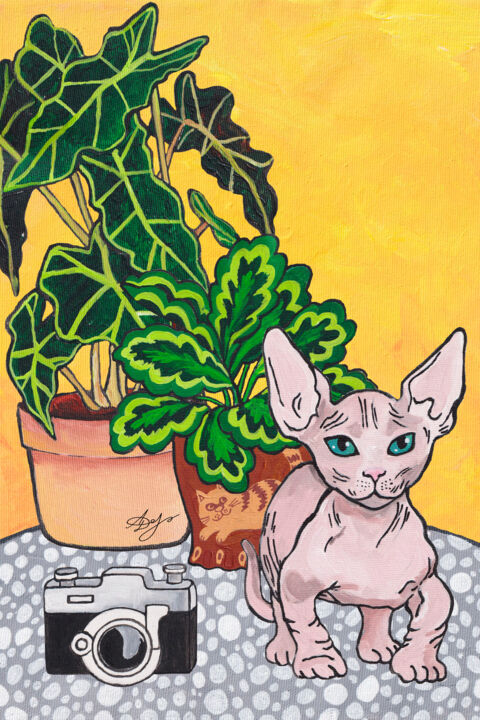 Digital Arts titled "Bambino Cat" by Alexandra Dobreikin, Original Artwork, 2D Digital Work