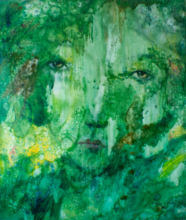 Painting titled "NYMPH" by Yuri Ermolaev, Original Artwork, Oil