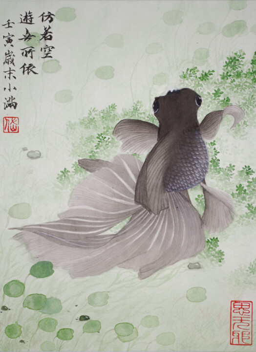 Pintura intitulada "Mo Lan 5" por Yuxiang Liu, Obras de arte originais, Pigmentos