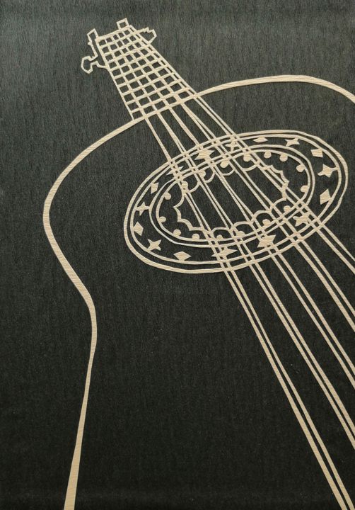 Collages intitolato "Guitar" da Yuzuko Sudo, Opera d'arte originale, Collages